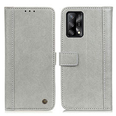 Funda de Cuero Cartera con Soporte Carcasa M10L para Oppo A74 4G Gris