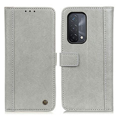 Funda de Cuero Cartera con Soporte Carcasa M10L para Oppo A74 5G Gris