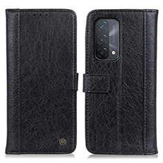 Funda de Cuero Cartera con Soporte Carcasa M10L para Oppo A74 5G Negro