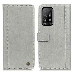 Funda de Cuero Cartera con Soporte Carcasa M10L para Oppo A94 5G Gris