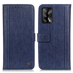 Funda de Cuero Cartera con Soporte Carcasa M10L para Oppo F19 Azul