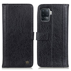 Funda de Cuero Cartera con Soporte Carcasa M10L para Oppo F19 Pro Negro