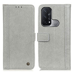 Funda de Cuero Cartera con Soporte Carcasa M10L para Oppo Reno5 A Gris