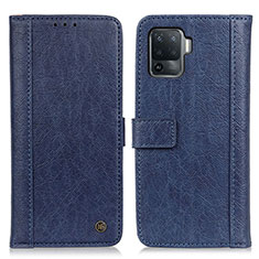 Funda de Cuero Cartera con Soporte Carcasa M10L para Oppo Reno5 Lite Azul