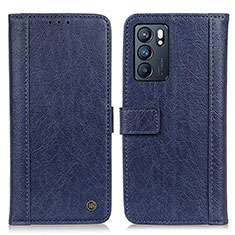 Funda de Cuero Cartera con Soporte Carcasa M10L para Oppo Reno6 5G Azul