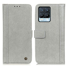 Funda de Cuero Cartera con Soporte Carcasa M10L para Realme 8 4G Gris