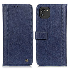 Funda de Cuero Cartera con Soporte Carcasa M10L para Samsung Galaxy A03 Azul