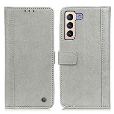 Funda de Cuero Cartera con Soporte Carcasa M10L para Samsung Galaxy S21 5G Gris