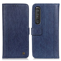 Funda de Cuero Cartera con Soporte Carcasa M10L para Sony Xperia 1 III Azul