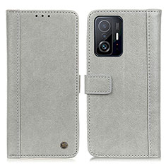 Funda de Cuero Cartera con Soporte Carcasa M10L para Xiaomi Mi 11T Pro 5G Gris