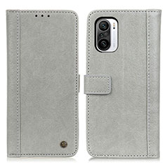 Funda de Cuero Cartera con Soporte Carcasa M10L para Xiaomi Redmi K40 Pro 5G Gris