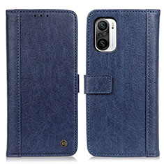 Funda de Cuero Cartera con Soporte Carcasa M10L para Xiaomi Redmi K40 Pro+ Plus 5G Azul