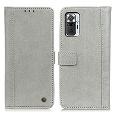 Funda de Cuero Cartera con Soporte Carcasa M10L para Xiaomi Redmi Note 10 Pro 4G Gris