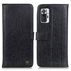 Funda de Cuero Cartera con Soporte Carcasa M10L para Xiaomi Redmi Note 10 Pro 4G Negro