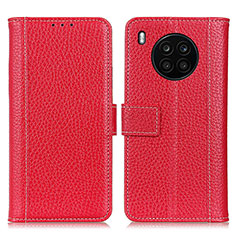 Funda de Cuero Cartera con Soporte Carcasa M11L para Huawei Honor 50 Lite Rojo