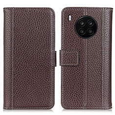 Funda de Cuero Cartera con Soporte Carcasa M11L para Huawei Nova 8i Marron