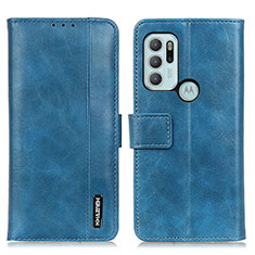 Funda de Cuero Cartera con Soporte Carcasa M11L para Motorola Moto G60s Azul