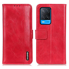 Funda de Cuero Cartera con Soporte Carcasa M11L para Oppo A54 4G Rojo