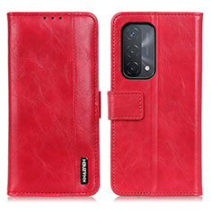 Funda de Cuero Cartera con Soporte Carcasa M11L para Oppo A93 5G Rojo