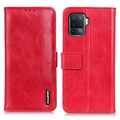 Funda de Cuero Cartera con Soporte Carcasa M11L para Oppo A94 4G Rojo