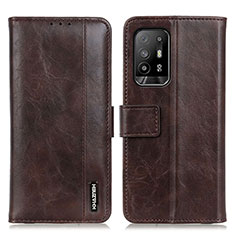 Funda de Cuero Cartera con Soporte Carcasa M11L para Oppo A94 5G Marron