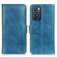 Funda de Cuero Cartera con Soporte Carcasa M11L para Oppo Reno6 5G Azul