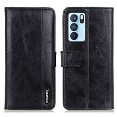 Funda de Cuero Cartera con Soporte Carcasa M11L para Oppo Reno6 Pro 5G India Negro