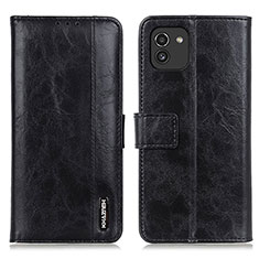 Funda de Cuero Cartera con Soporte Carcasa M11L para Samsung Galaxy A03 Negro