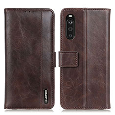 Funda de Cuero Cartera con Soporte Carcasa M11L para Sony Xperia 10 III Lite Marron