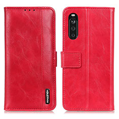 Funda de Cuero Cartera con Soporte Carcasa M11L para Sony Xperia 10 III Lite Rojo