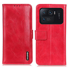 Funda de Cuero Cartera con Soporte Carcasa M11L para Xiaomi Mi 11 Ultra 5G Rojo