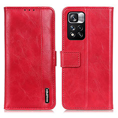 Funda de Cuero Cartera con Soporte Carcasa M11L para Xiaomi Mi 11i 5G (2022) Rojo