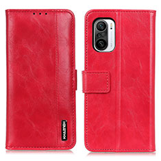 Funda de Cuero Cartera con Soporte Carcasa M11L para Xiaomi Redmi K40 Pro 5G Rojo