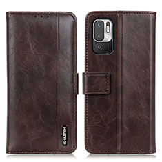 Funda de Cuero Cartera con Soporte Carcasa M11L para Xiaomi Redmi Note 10 5G Marron