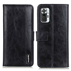 Funda de Cuero Cartera con Soporte Carcasa M11L para Xiaomi Redmi Note 10 Pro 4G Negro