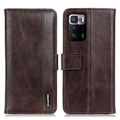 Funda de Cuero Cartera con Soporte Carcasa M11L para Xiaomi Redmi Note 10 Pro 5G Marron