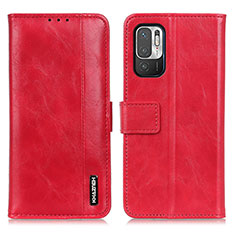 Funda de Cuero Cartera con Soporte Carcasa M11L para Xiaomi Redmi Note 10T 5G Rojo