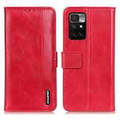 Funda de Cuero Cartera con Soporte Carcasa M11L para Xiaomi Redmi Note 11 4G (2021) Rojo