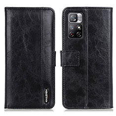 Funda de Cuero Cartera con Soporte Carcasa M11L para Xiaomi Redmi Note 11 5G Negro