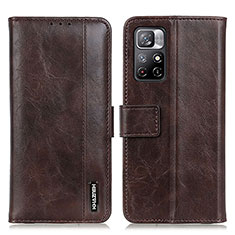 Funda de Cuero Cartera con Soporte Carcasa M11L para Xiaomi Redmi Note 11T 5G Marron