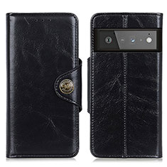 Funda de Cuero Cartera con Soporte Carcasa M12L para Google Pixel 6 Pro 5G Negro