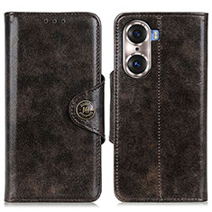 Funda de Cuero Cartera con Soporte Carcasa M12L para Huawei Honor 60 Pro 5G Bronze