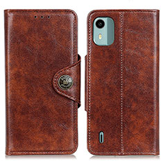 Funda de Cuero Cartera con Soporte Carcasa M12L para Nokia C12 Pro Marron