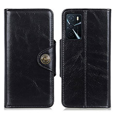 Funda de Cuero Cartera con Soporte Carcasa M12L para Oppo A16 Negro