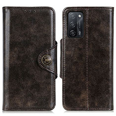 Funda de Cuero Cartera con Soporte Carcasa M12L para Oppo A56 5G Bronze