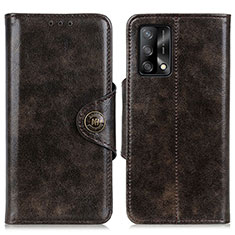 Funda de Cuero Cartera con Soporte Carcasa M12L para Oppo A74 4G Marron