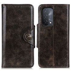 Funda de Cuero Cartera con Soporte Carcasa M12L para Oppo A74 5G Bronze