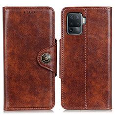 Funda de Cuero Cartera con Soporte Carcasa M12L para Oppo A94 4G Marron