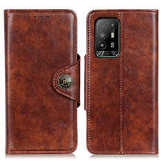 Funda de Cuero Cartera con Soporte Carcasa M12L para Oppo A94 5G Bronze