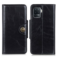 Funda de Cuero Cartera con Soporte Carcasa M12L para Oppo F19 Pro Negro